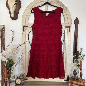 Max Studio Red Lace Dress
